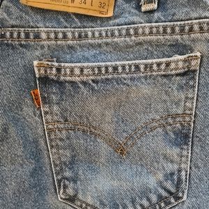 Levi's Jeans Mens 34x32 Blue 560 loose Fit Tapered Dark Wash Denim Orange Tab